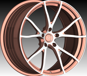 Y-muotoinen 5-puolainen musta oranssilla pinnalla 1-osaiset taotut alumiinimetallivanteet