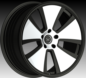 Korkealaatuiset 5-puolaiset mustat hopeapinnalla 1 kpl taotut alumiinivanteet