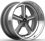 5X114.3 18x7.0 ja 18x9.5 mukautetut 3-PC-vanteet, kiillotettu huuli, harmaa levy Ford Mustangille