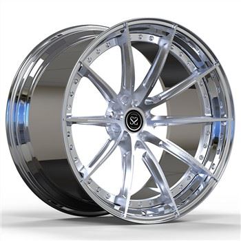Audi SQ3 21x9.5 5 X112-pulttikuvioinen kiillotettu tynnyri plus kirkas harjattu levy 2-PC-taotut alumiiniseosvanteet