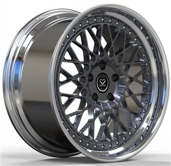 VW Transporter 20" Custom 2-PC taotut alumiiniseosvanteet 5x120 kiillotettu huuli plus musta levy