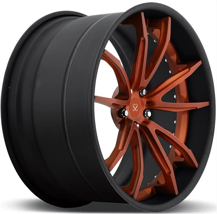 Gold Brush Spokes Forged 2 Piece Wheels For Mercedes Benz Glc 20inch Rotational Polish Stepped
