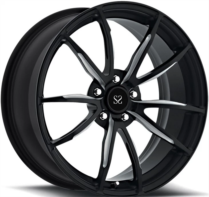 Gold Brush Spokes Forged 2 Piece Wheels For Mercedes Benz Glc 20inch Rotational Polish Stepped