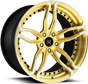 Ford Mustang GT 500 19X10 ja 20x12 mukautettu kultaharjattu pinta 5x114,3