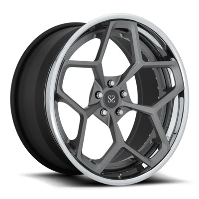 Audi SUV Q5 Q7 20, 21 ja 22 tuuman 2-PC-taotut vanteet 6061-T6-alumiiniseoksesta räätälöity kiillotettu huuli ja harmaa pinta