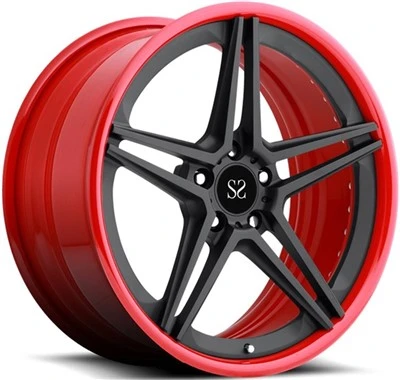 BMW M4 -vanteille 18 19 20 21 22 tuuman 5x120 taotut alumiinivanteet 2-PC Red Machine Lip