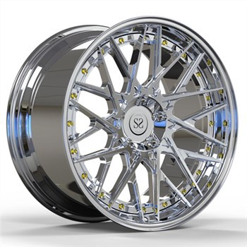 Kiillotetut levyhuulitaotut 2-osaiset pyörät kultaiset ruuvit BMW M{1}} tuuman mukautetuille vanteille